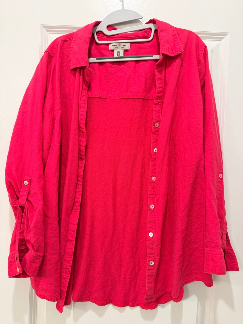 Martha Stewart Women's Bright Pink Button-Down Shirt